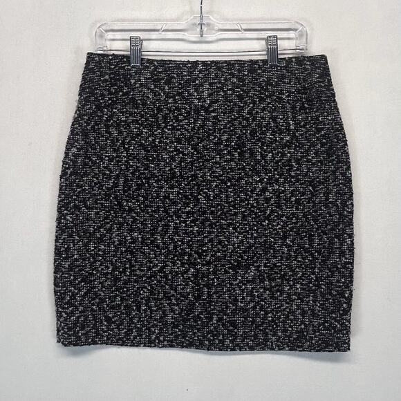 Maurices Womens 5/6 Pnecil Skirt Polyester Wool Blend Black White Zip Up Work - Picture 1 of 8